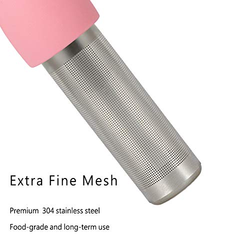 Leden Loose Leaf Tea Steeper Cute Tea Infuser for Girl Kids Extra Fine Mesh Tea Ball Stainless Steel Tea Filter with Silicone Lid for Cup Mug Pot Pink - Image 5