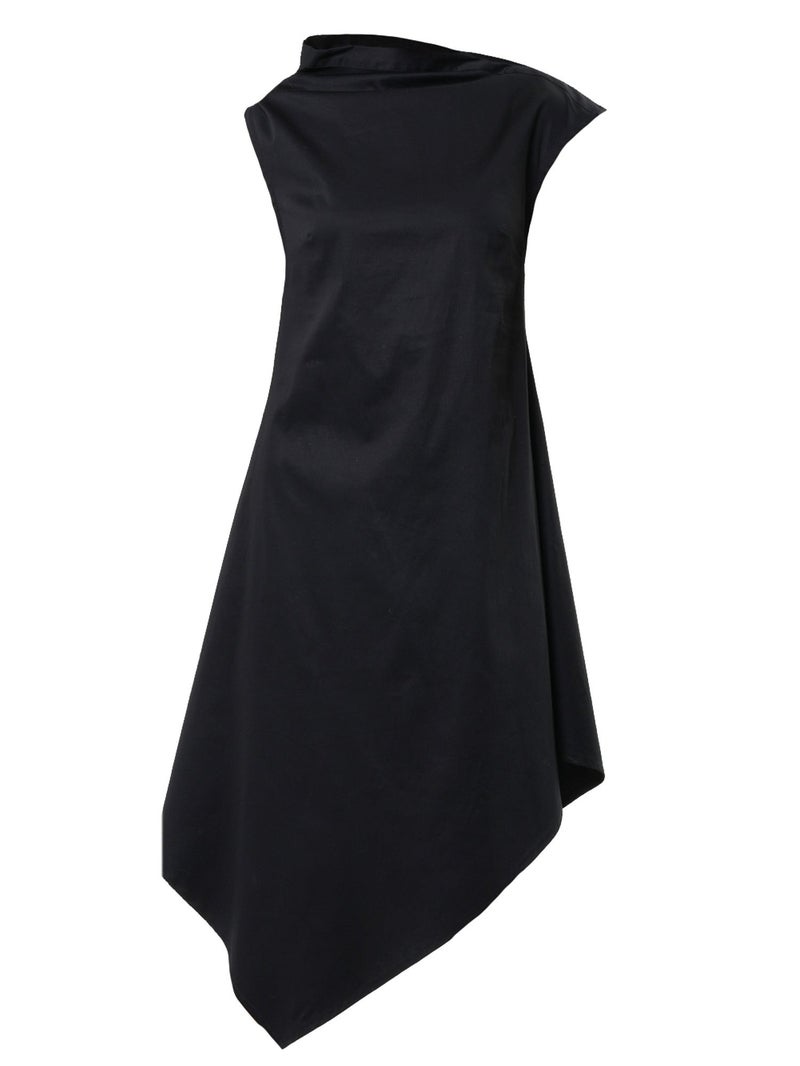 Metamorphoza Elegant Satin Cotton Black Dress - Image 2