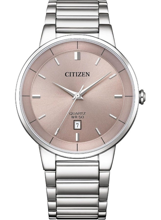 سيتيزن ساعة يد رجالية بعقارب وميناء وردي - Image 1