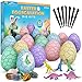 Blue Marble Easter Eggscavation Dig Kit 12 Easter Egg Dig Bricks with Real Gemstones Glow in The Dark Dinosaur Figures Includes Dig Tools Egg Hunt or Dig Party Activity Easter Basket Stuffers - Image 2