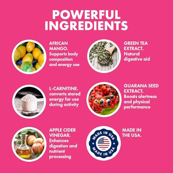 Yes You Can! Slim Down Dietary Supplements - with African Mango, L-Carnitine, Apple Cider Vinegar, Green Tea Extract, and Caffeine derived from Guarana Seed Extract, 30 Capsules/1 Month Supply - Image 3