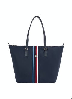 Women's Signature Th Monogram Small Tote -  Recycled nylon, Blue