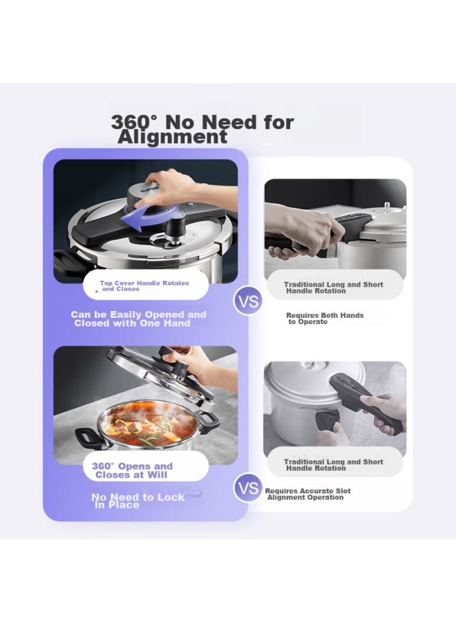 Supor -proof High-pressure Cooker, 304 Stainless Steel, Easy-open, 6.0l Pressure Cooker, 22cm, Compatible With Gas And Induction Stoves, With Steamer Basket - Image 4
