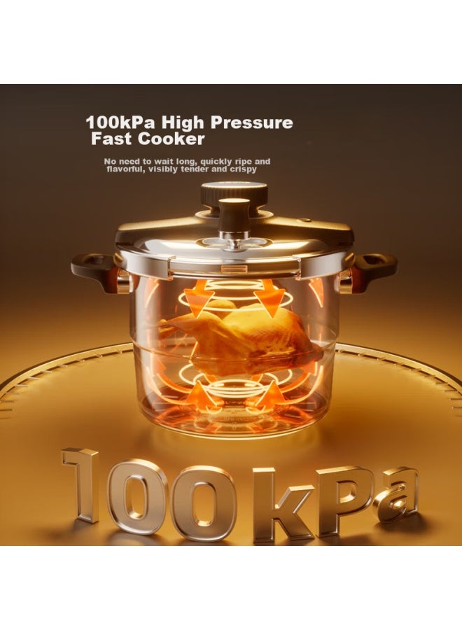 Supor -proof High-pressure Cooker, 304 Stainless Steel, Easy-open, 6.0l Pressure Cooker, 22cm, Compatible With Gas And Induction Stoves, With Steamer Basket - Image 3