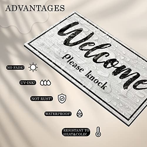 DIMARONGTON Meeting in Progress Door Sign, 10x5 Dibond Do Not Disturb, Hanging Welcome Please Knock Sign for Door - Image 3