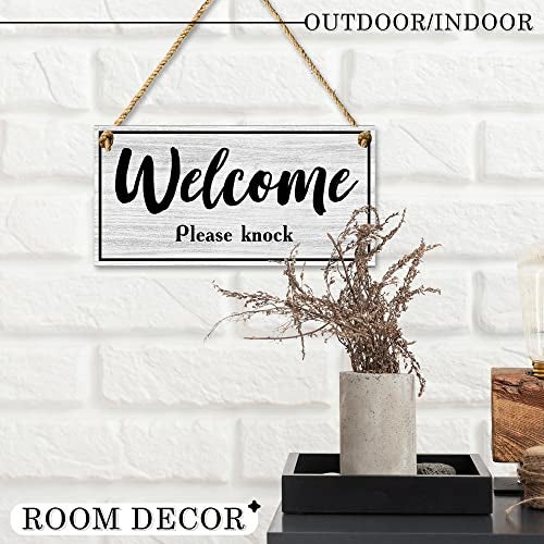 DIMARONGTON Meeting in Progress Door Sign, 10x5 Dibond Do Not Disturb, Hanging Welcome Please Knock Sign for Door - Image 5