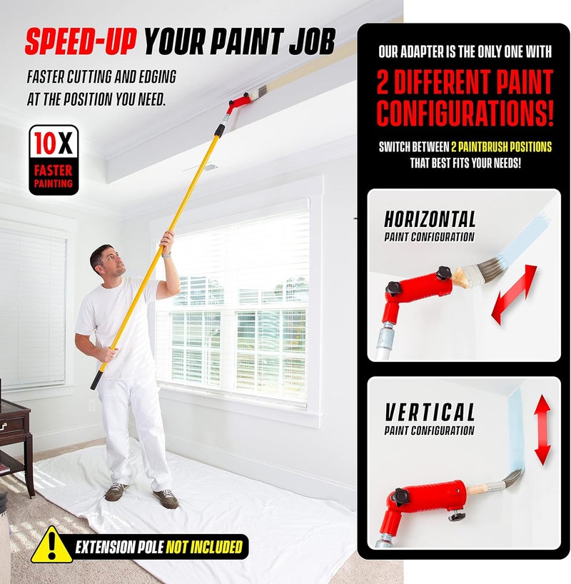 Colbent Multi-Angle Paint Brush Extender - High Ceiling Paint Edger Tool, Extension Pole Attachments - Image 3