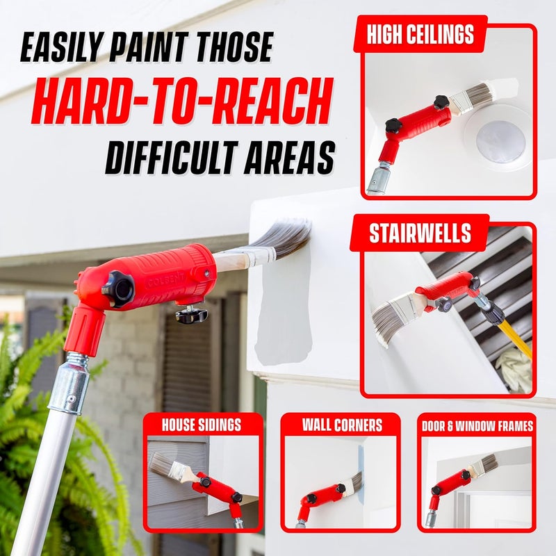 Colbent Multi-Angle Paint Brush Extender - High Ceiling Paint Edger Tool, Extension Pole Attachments - Image 4