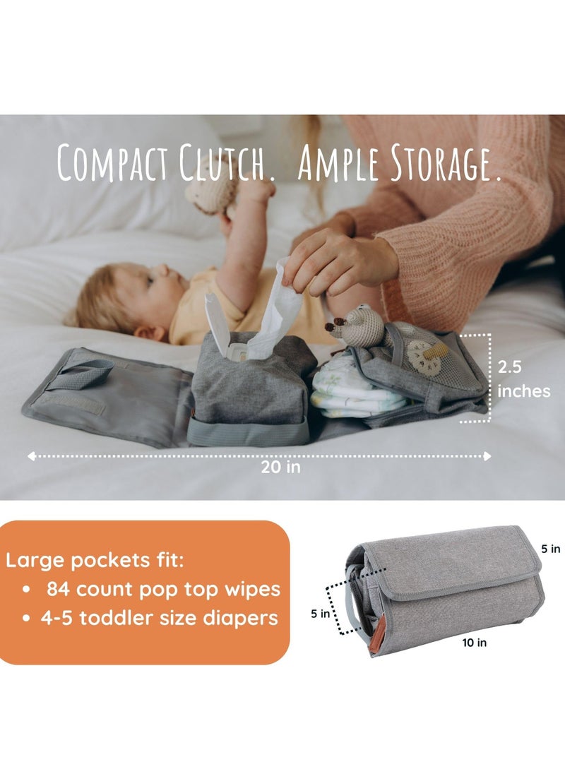 Diaper Clutch Trifold Compact Diaper Bag and Hanging Baby Toiletry Bag Portable Handheld Baby Diaper Changing Kit - Image 5
