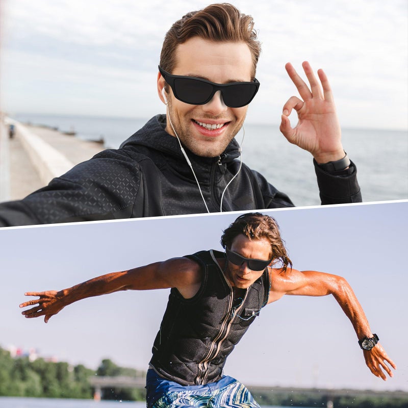 TOODOO 4 Pairs Men Polarized Sunglasses with UV Protection Driving Glasses Sports for Sport Outdoor Activities (Cool Black) - Image 4