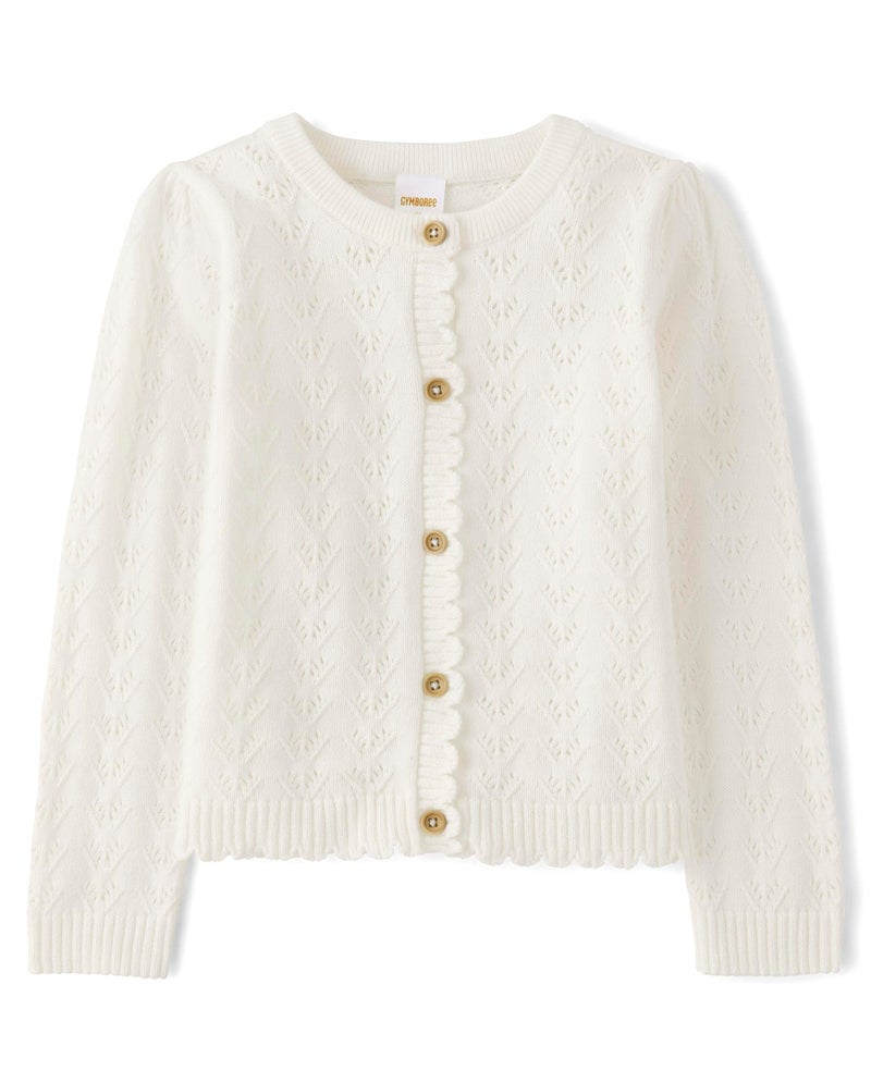 Gymboree,and Toddler Long Sleeve Cardigan Sweaters,Classic White,12-18 Months - Image 1
