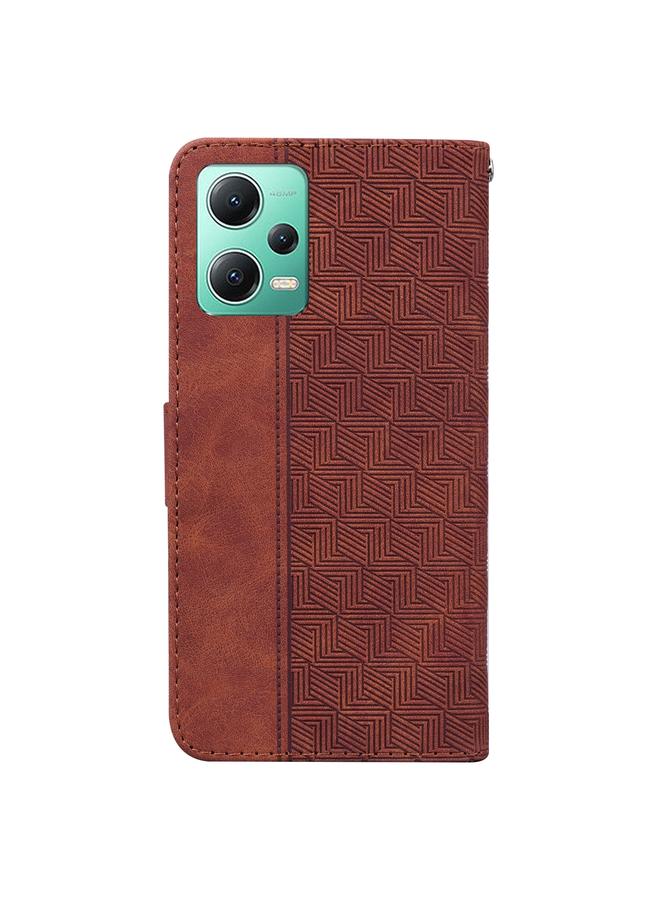 erorex Case For Xiaomi Redmi Note 12 5G Geometric Embossed Leather Phone Case - Image 3