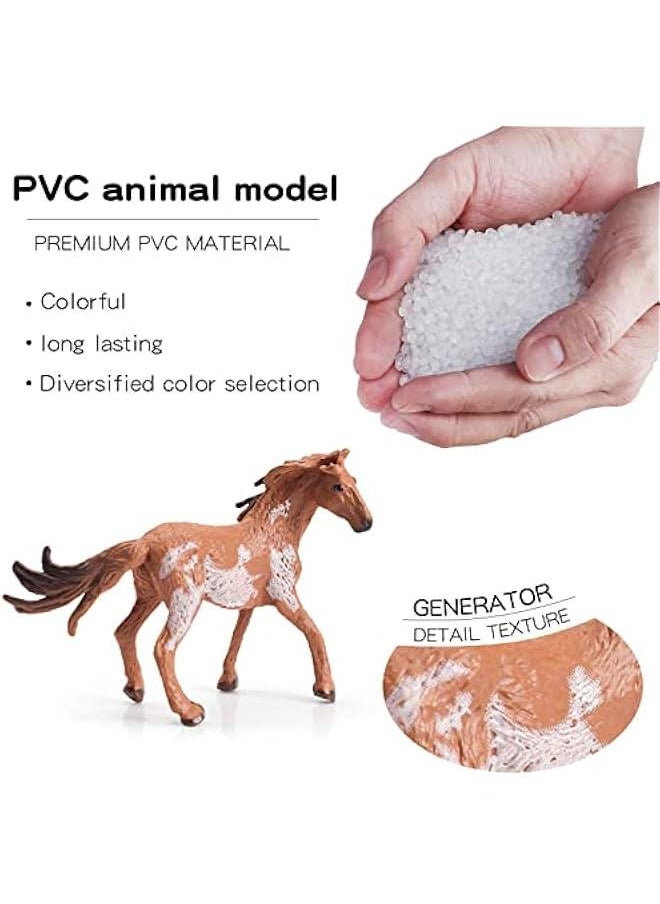 Generic - 12PCS Realstic Mini Horse Figurines Toy Palyset Arabian Horse Hannover Horse Morgan Stallion Solid Steed Model Set Early Educational Cognitive Toy for Kids - Image 1