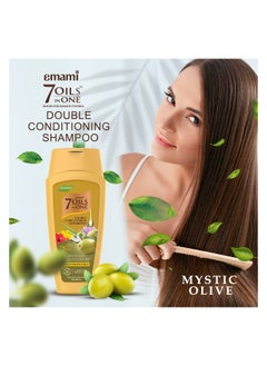 emami 7 Oil In One Double Conditioning Shampoo Mystic Olive 100ml  - Image 4