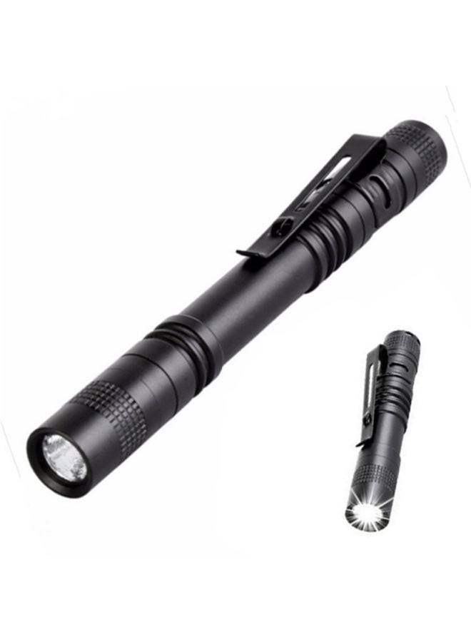 No.7 Mini Pen-shaped Flashlight Aluminum Alloy Waterproof Clip Gift Light Handheld Aaa Battery Torch Small Led Flashlight-Color:12.8cm 2 Flashlight White Army Green - Image 3