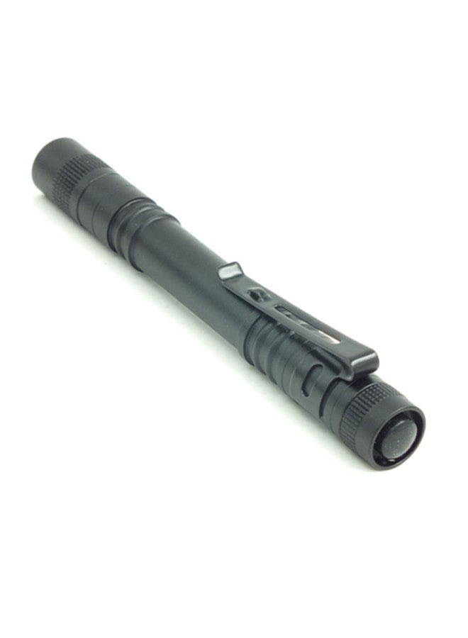 No.7 Mini Pen-shaped Flashlight Aluminum Alloy Waterproof Clip Gift Light Handheld Aaa Battery Torch Small Led Flashlight-Color:12.8cm 2 Flashlight White Army Green - Image 2