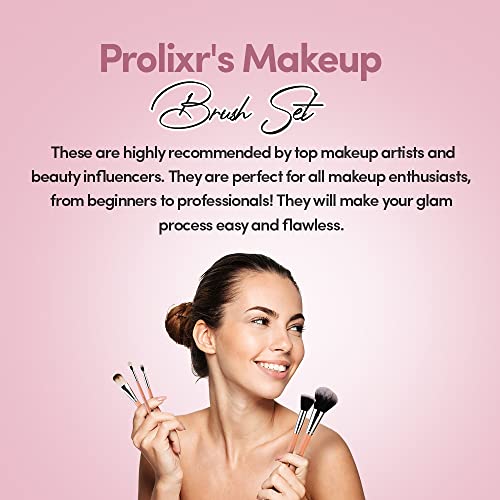 Prolixr Professional Face Makeup Brush Set - With Prolixr's Pink Pouch - For Foundation, Contour, Blush, Concealer - Synthetic Makeup Brushes - Vegan & Cruelty Free - 6 Pieces - Image 5