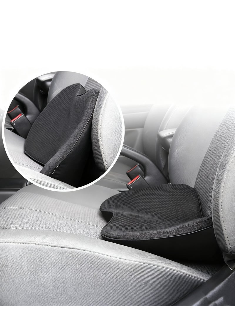 HALAMODO وسادة مقعد السيارة - وسادة مقعد السيارة من الذاكرة - تخفيف آلام عرق النسا وأسفل الظهر - وسائد مقاعد السيارة للقيادة - أساسيات الرحلات على الطريق للسائقين (أسود) - Image 1