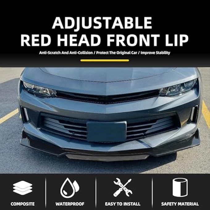 DREAMOTOR Universal Car Front Bumper Lip Spoiler Splitter Front Bumper Lip Splitter Body Kit Compatible with Honda Civic Accord Chevy Silverado Dodge Durango Corvette C8 C7 Cadillac Nissan Altima Ford - Image 5