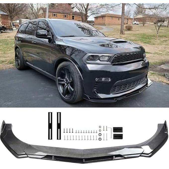 DREAMOTOR Universal Car Front Bumper Lip Spoiler Splitter Front Bumper Lip Splitter Body Kit Compatible with Honda Civic Accord Chevy Silverado Dodge Durango Corvette C8 C7 Cadillac Nissan Altima Ford - Image 1