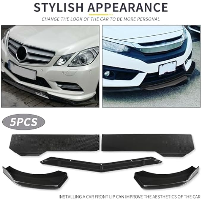 DREAMOTOR Universal Car Front Bumper Lip Spoiler Splitter Front Bumper Lip Splitter Body Kit Compatible with Honda Civic Accord Chevy Silverado Dodge Durango Corvette C8 C7 Cadillac Nissan Altima Ford - Image 2