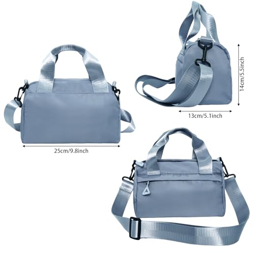 Hftjtsa Mini Black Gym Bag Sport Bag Adjustable Small Duffle Bag Detachable Strap Gym Tote For Women Small Duffle Bag (Blue) - Image 4