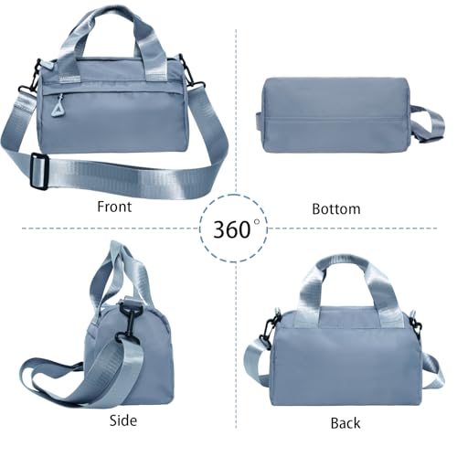 Hftjtsa Mini Black Gym Bag Sport Bag Adjustable Small Duffle Bag Detachable Strap Gym Tote For Women Small Duffle Bag (Blue) - Image 5