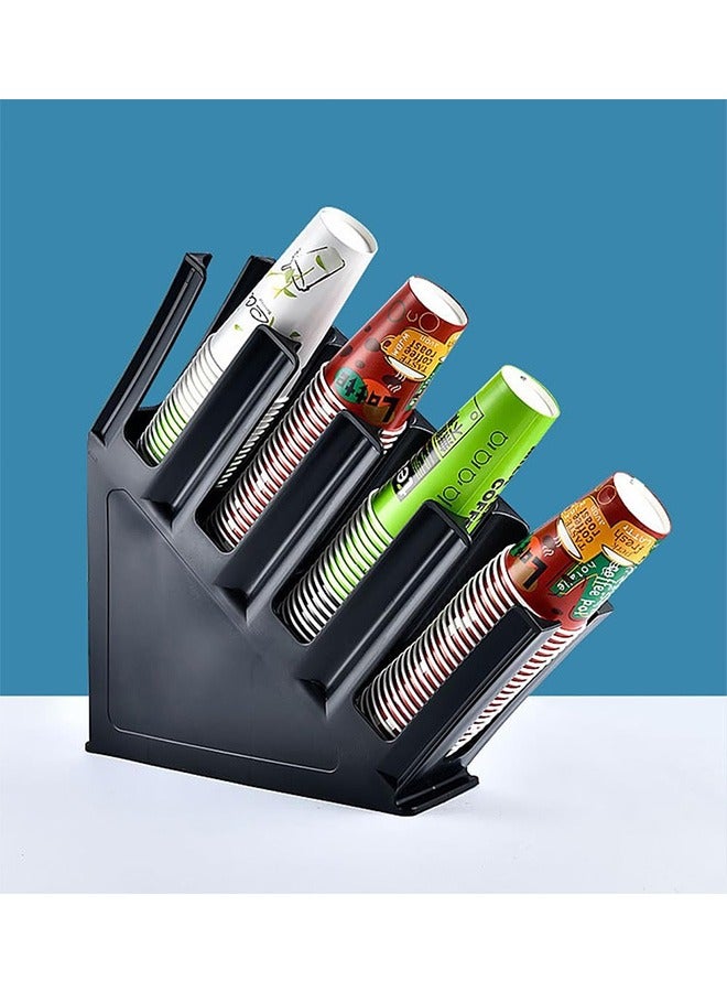 JCB CHIC 2 قطعة حامل أكواب ورقية وغطاء ， 4 حجرات ， منظم تخزين الأكواب لمطعم محطة قهوة على سطح العمل في غرفة الاستراحة - Image 2