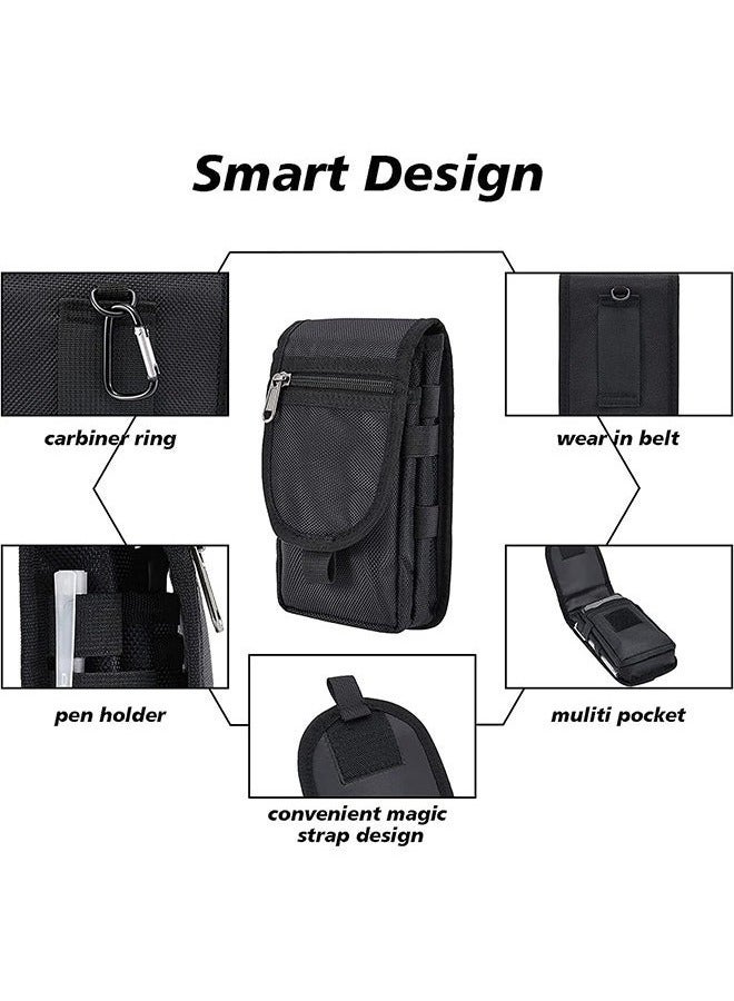 Generic Double Pocket Phone Holster Belt Phone Bag Multi Purpose Tool, Tactical Phone Holster, Tactical Carrying Case Belt Loop Pouch Men’s Waist Pocket for Hiking, Camping, Barbeque, Rescue Essential - Image 4