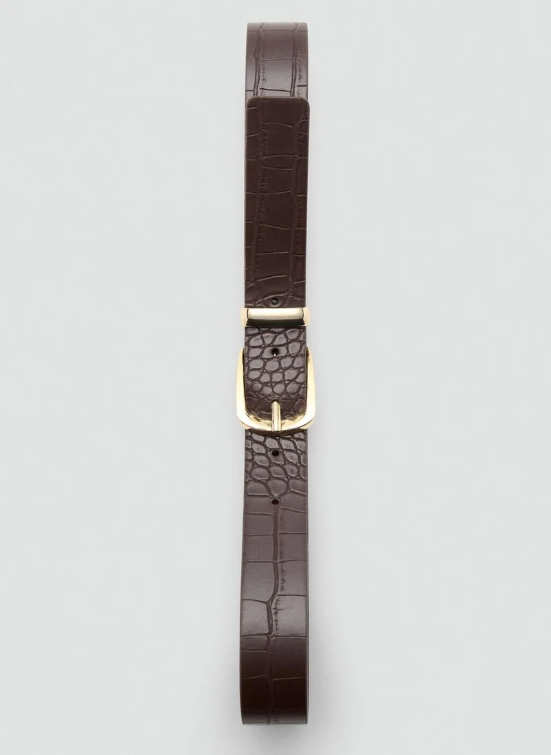 MANGO Croco faux-leather belt