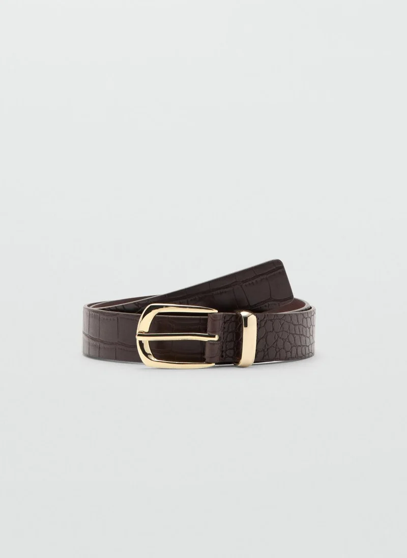 MANGO Croco faux-leather belt