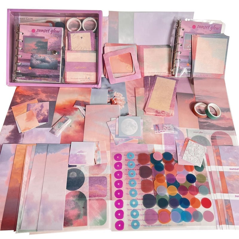 CESITRA Journal Scrapbook Kit | Vintage Aesthetic Scrapbook Kit | Journal Supplies with Scrapbooking Paper Birthday Craft Gift | Scrapbook for Kids Girl (Girl's Love - Pink) - Image 2
