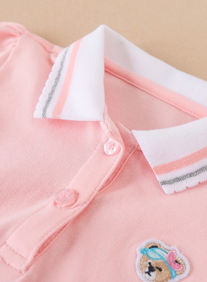 KUYEEBEAR KUYEEBEAR Girls' Summer Preppy Style Short Sleeve Polo Shirt  - Image 3
