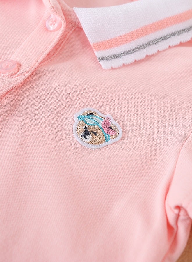 KUYEEBEAR KUYEEBEAR Girls' Summer Preppy Style Short Sleeve Polo Shirt  - Image 4