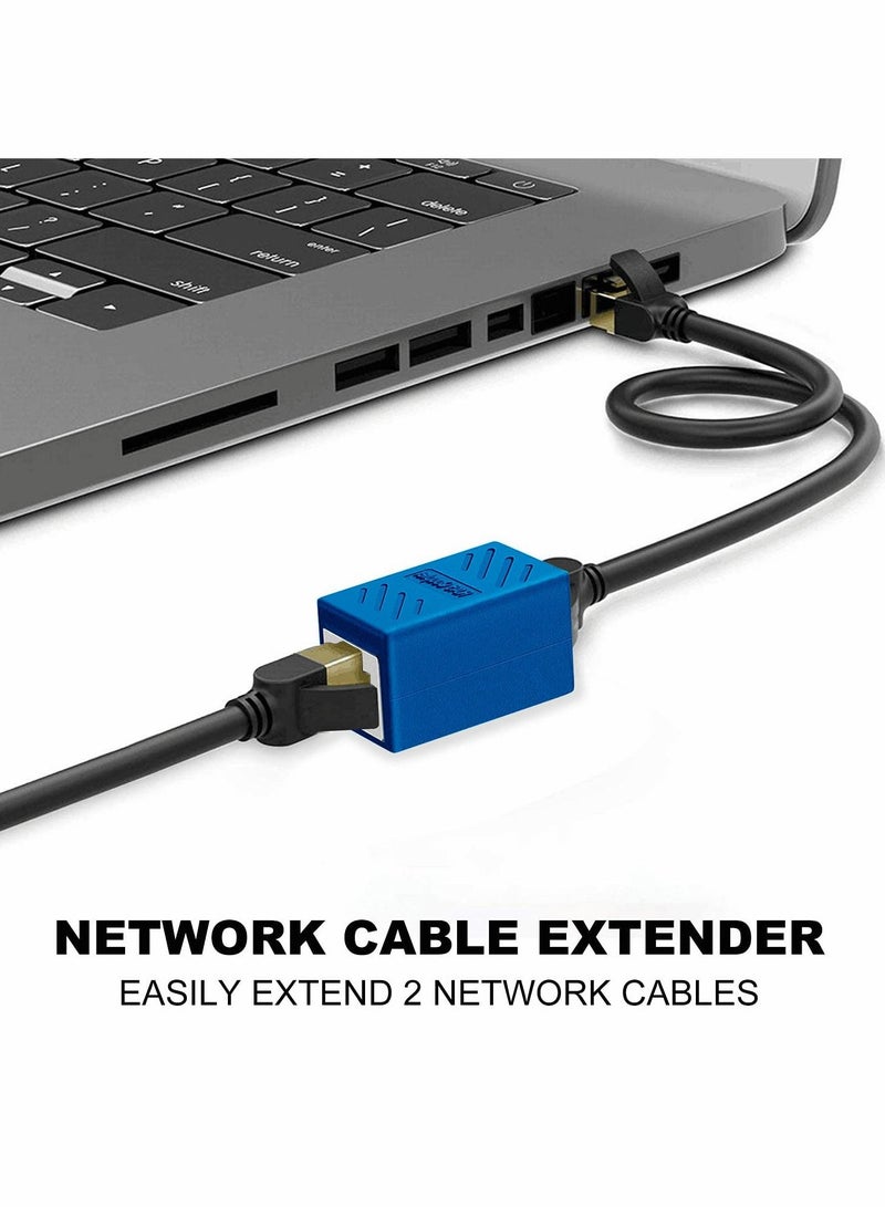KASTWAVE RJ45 Coupler 10 Pack in Line Coupler Cat7 Cat6 Cat5 Cat5e Ethernet Network Cable Extender Adapter Female to Female Support 100BASE TX Blue  - Image 2