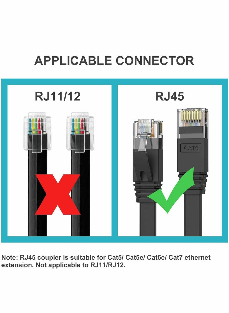 KASTWAVE RJ45 Coupler 10 Pack in Line Coupler Cat7 Cat6 Cat5 Cat5e Ethernet Network Cable Extender Adapter Female to Female Support 100BASE TX Blue  - Image 5