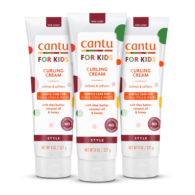 Cantu Care for Kids Paraben Sulfatefree Curling Cream with Shea Butter 8 oz Pack of 3