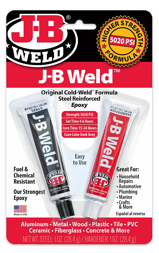JB WELD شركة J-B Weld 8265-S عبوة 3 حزم من الإيبوكسي المعزز بالفولاذ الأصلي، رمادي داكن - Image 1