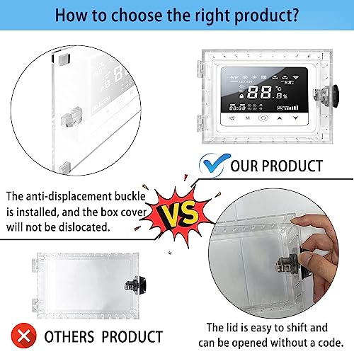Young Dance Universal Thermostat Combination Lock Box, Clear Large Thermostat Guard for Wall Thermostats, Thermostat Cover Fits Thermostats 6.5 "H x 4.72 "W x 1.97 "D or Smaller (1 Set) - Image 3