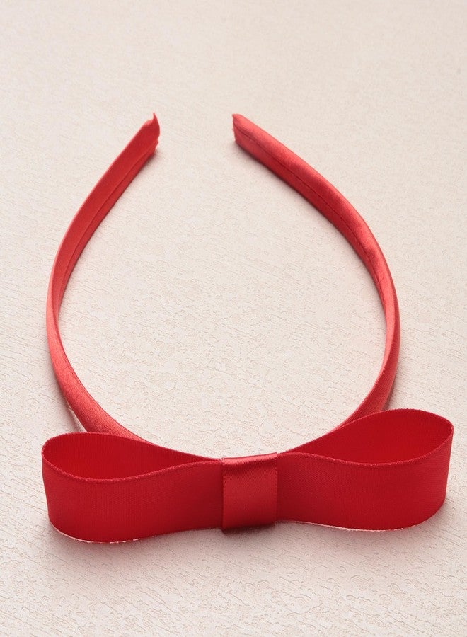 sowaka Headband with Bow Vintage Bowknot Headband for Women Decorative Fashion Hair Bows Hair Accessories Headpiece for Birthday Thanksgiving Christmas Party (Red, One size) - Image 4