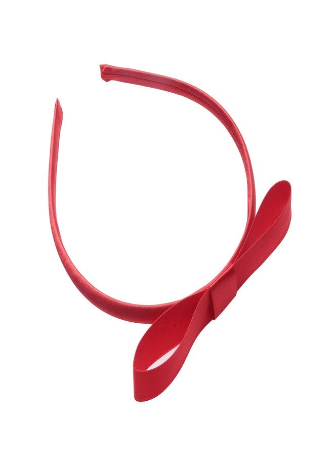 sowaka Headband with Bow Vintage Bowknot Headband for Women Decorative Fashion Hair Bows Hair Accessories Headpiece for Birthday Thanksgiving Christmas Party (Red, One size) - Image 1