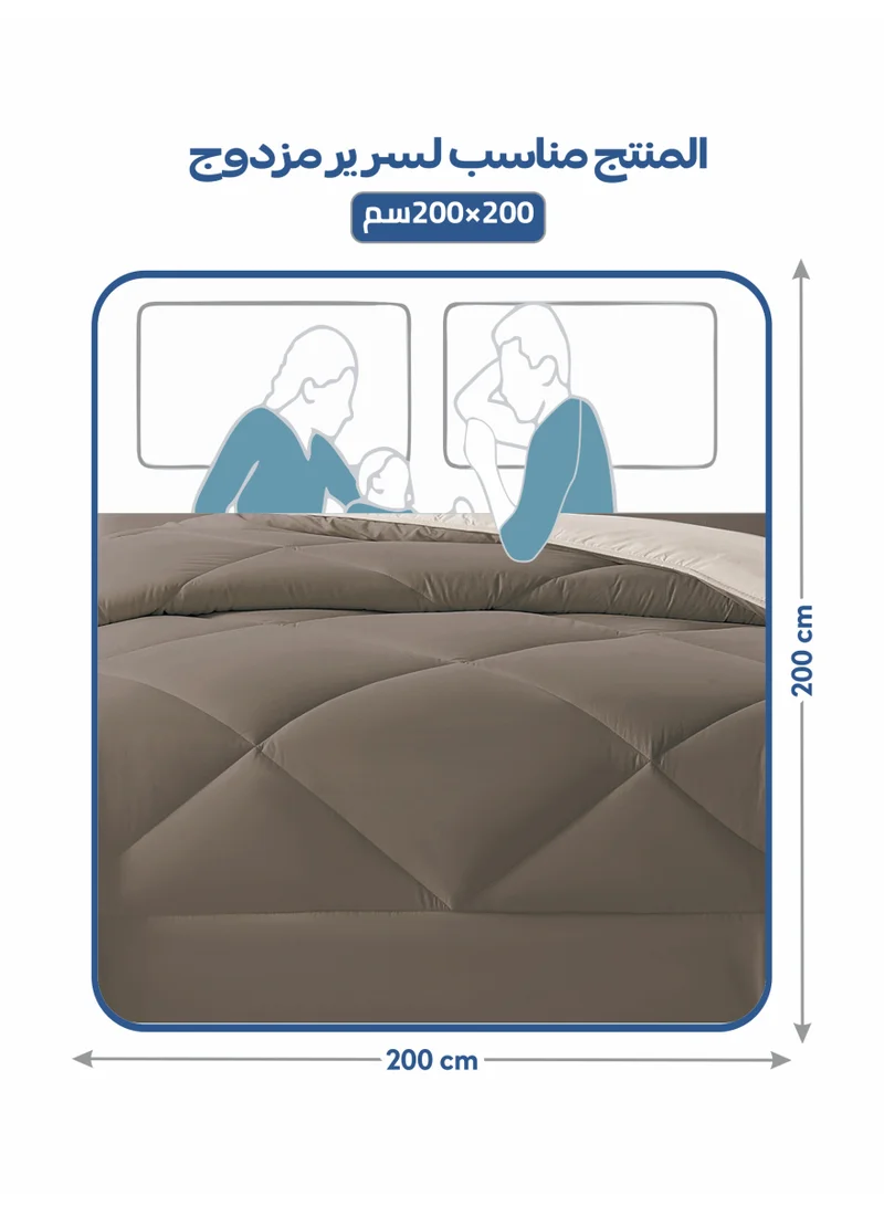 Donetella Bedding Comforter Set, King Size Fits 200x200 cm - 6-Pcs Solid Quilted Bed Set, Microfiber Fabric - 1 Comforter, 1 Fitted Sheet, 2 Pillow Shams, 2 Pillowcases