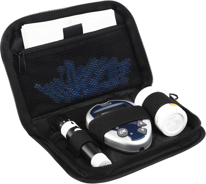 GENCAM Diabetes Travel Case for One Touch Ultra 2 Blood Glucose Monitor Carrying Case for One Touch Ultra 2Accu Chek Diabetic Organizer Carrying Bag Kit - Image 1
