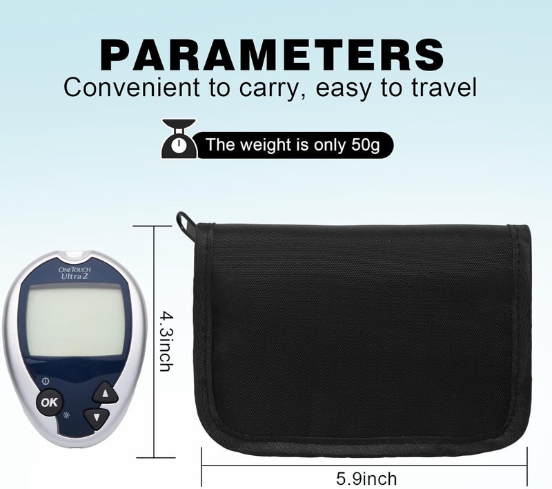 GENCAM Diabetes Travel Case for One Touch Ultra 2 Blood Glucose Monitor Carrying Case for One Touch Ultra 2Accu Chek Diabetic Organizer Carrying Bag Kit - Image 4