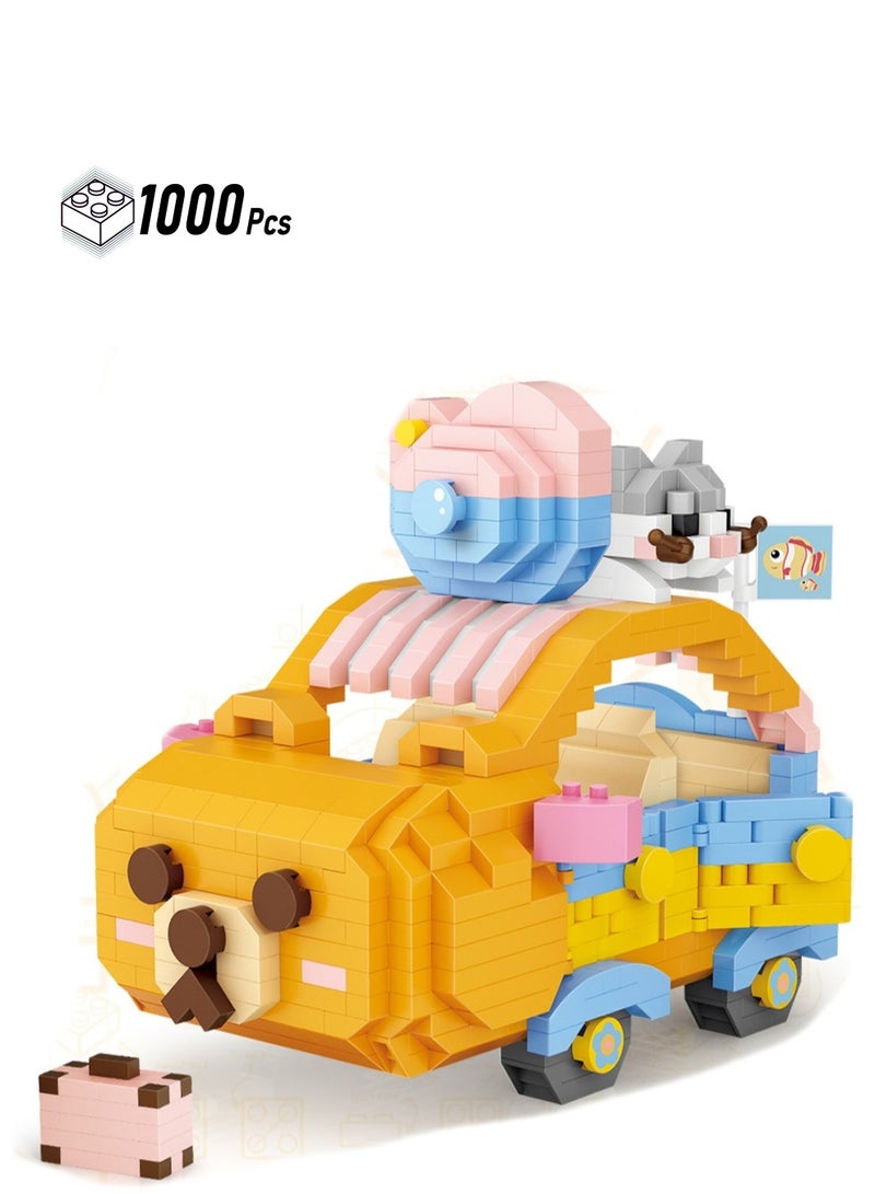 1000pcs Bear Car Model Set Building Blocks Creative Diy Simulation Collection Building Assembly Toys Children Gift Home Furnishings - Image 1