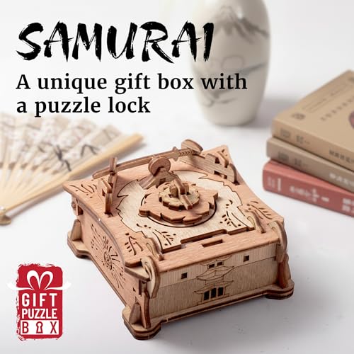 iDventure Samurai Puzzle Box Tricky Gift Packaging 3D Puzzle for Adults Escape Room Game Brain Teaser Birthday Gift Gadget for Men and Women Treasure Box - Image 5