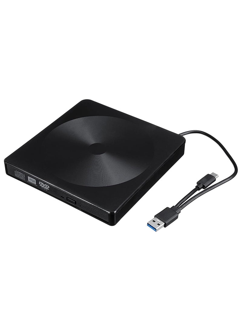 GUDOO External DVD Drive, External CD/DVD Drive for Laptop, DVD Player with USB 3.0 and Type-C, CD Reader for Laptop, Desktop, Mac, Macbook, IOS, Windows 10/8/7/XP and Linux  - Image 1
