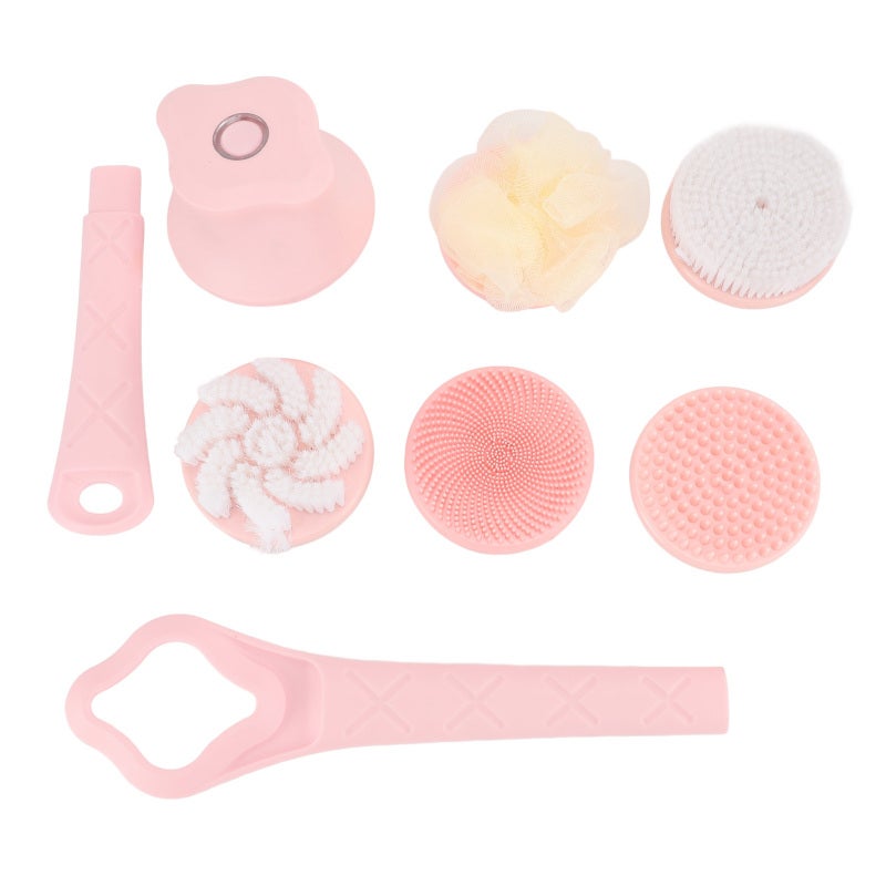 Electric Bath Brush 5 Detachable Brush Heads Fast Foaming - Long Handle Rechargeable Body Scrubber IPX7 Waterproof for Home Spa Shower - Image 2