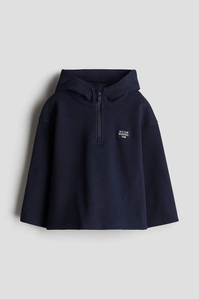 H&M Zip-Top Piqué Hoodie