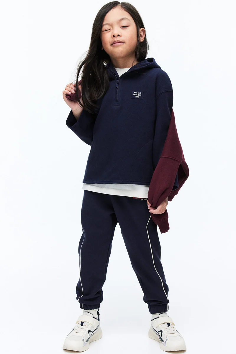 H&M Zip-Top Piqué Hoodie